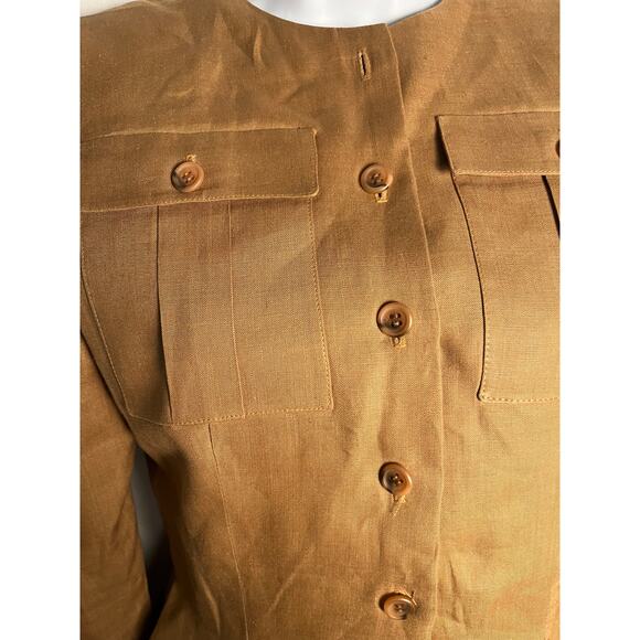 Gloria Sachs NY Vintage 100% Linen Blazer Peplum Jacket Size 8 USA - Picture 2 of 8